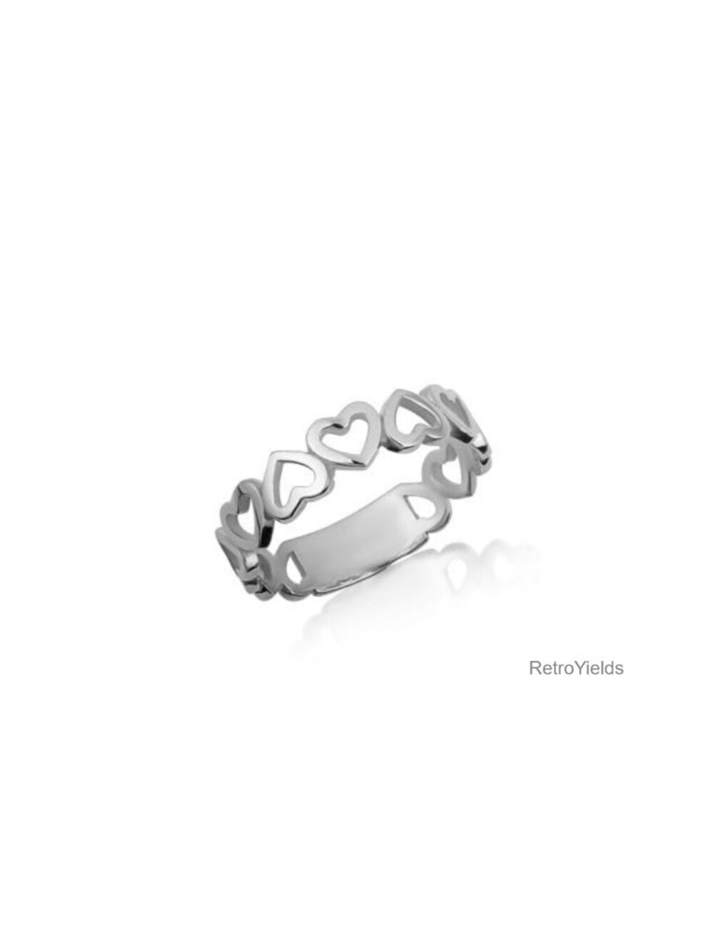 Open Heart Band Ring Real Solid .925 Sterling Silver Fine Jewelry